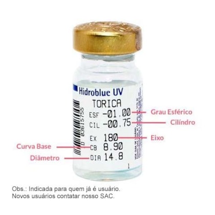 Lentes de Contato Hidroblue Tórica Lentes de Contato Hidroblue Tórica